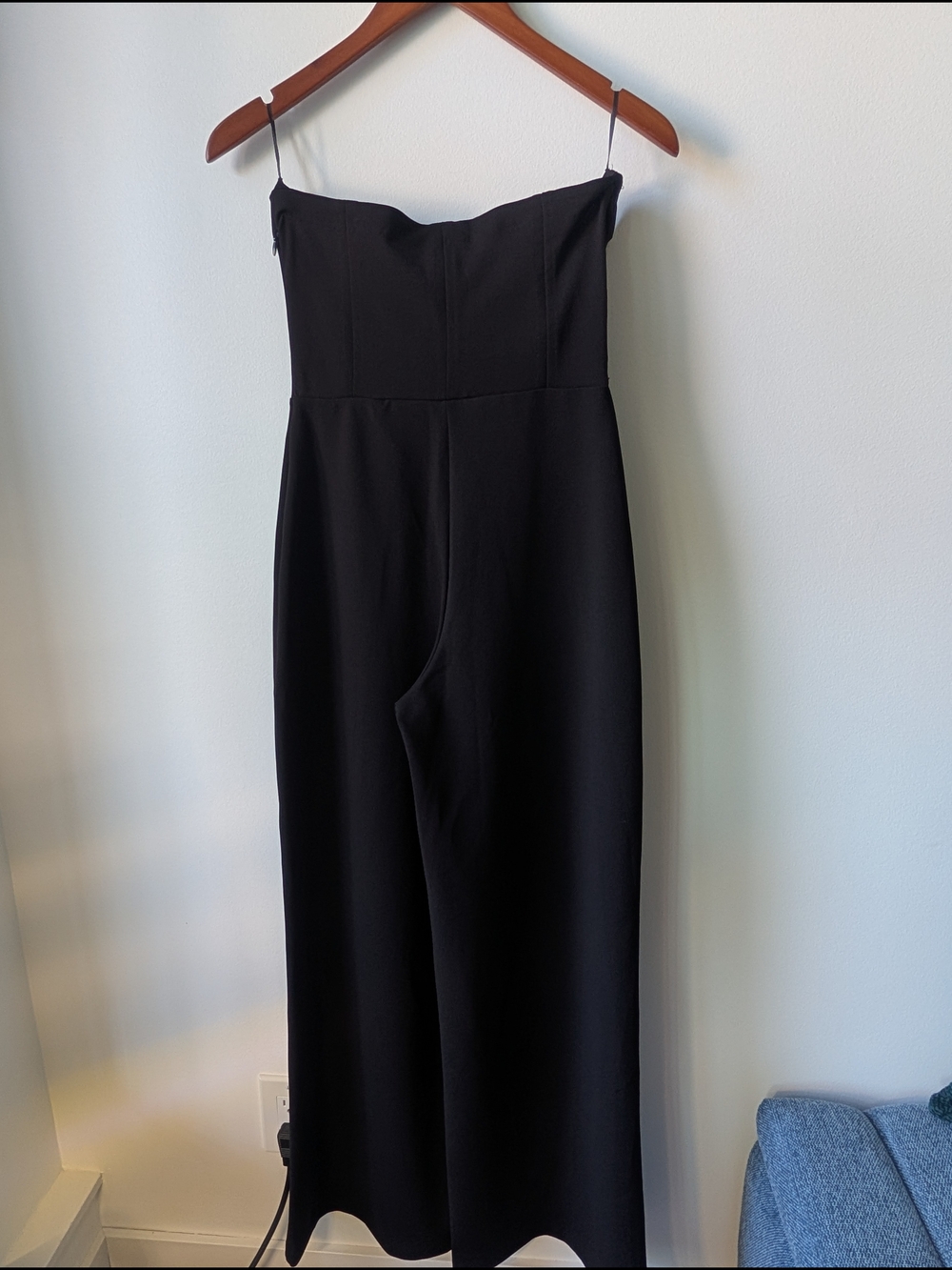 Zara Black Bustier Wide-Leg Jumpsuit NWOT - Picture 5 of 6